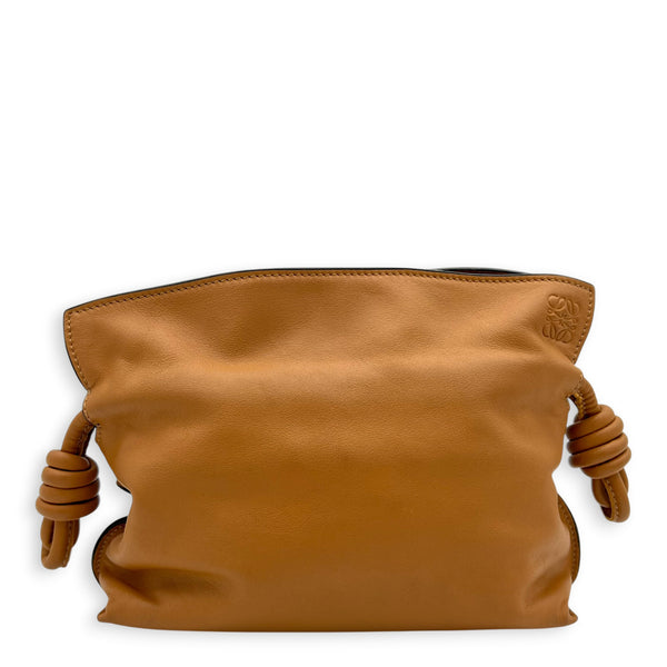 Flamenco Tan Shoulder Bag in Nappa Leather, Gold hardware