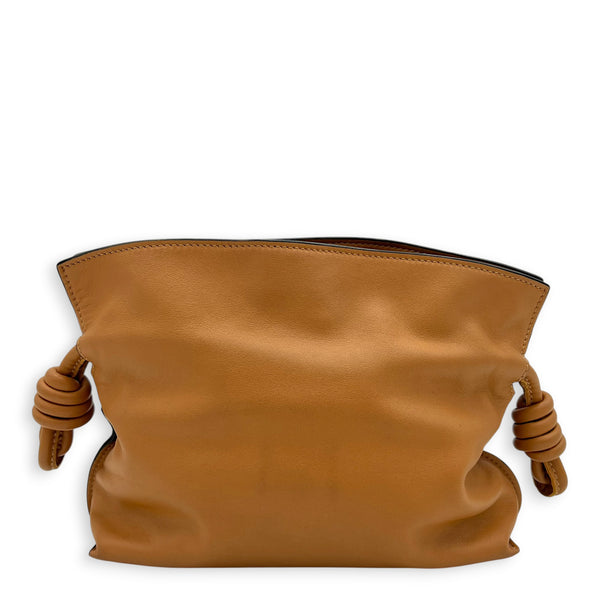 Flamenco Tan Shoulder Bag in Nappa Leather, Gold hardware
