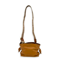 Flamenco Tan Shoulder Bag in Nappa Leather, Gold hardware