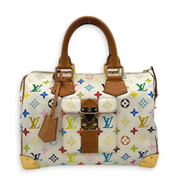 Speedy Top Handle Bag 30 Multicolor White in Coated Canvas, Gold hardware