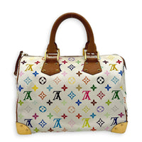Speedy Top Handle Bag 30 Multicolor White in Coated Canvas, Gold hardware