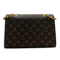 Victoire Burgundy Shoulder Bag in Monogram Coated Canvas, Gold hardware