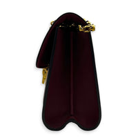 Victoire Burgundy Shoulder Bag in Monogram Coated Canvas, Gold hardware