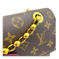 Victoire Burgundy Shoulder Bag in Monogram Coated Canvas, Gold hardware