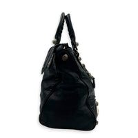Vero Giant Stud Black Top Handle Bag in Calfskin,  hardware