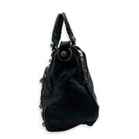 Vero Giant Stud Black Top Handle Bag in Calfskin,  hardware