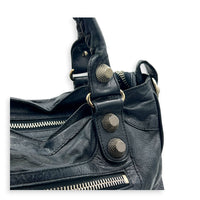 Vero Giant Stud Black Top Handle Bag in Calfskin,  hardware