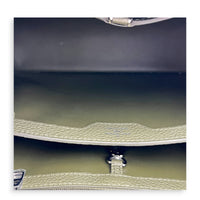 Capucines Top Handle Bag Green in Taurillon Leather, Silver hardware