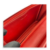 CC Red Wallet On Chain in Lambskin, Silver hardware