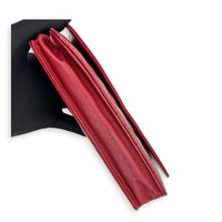 CC Red Wallet On Chain in Lambskin, Silver hardware
