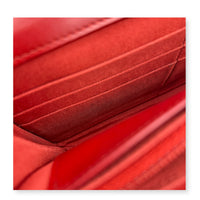 CC Red Wallet On Chain in Lambskin, Silver hardware