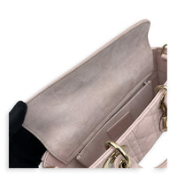 Lady D-Joy Small Pink Top Handle Bag in Lambskin, Gold hardware