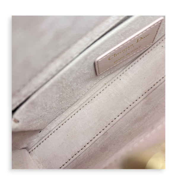 Lady D-Joy Small Pink Top Handle Bag in Lambskin, Gold hardware