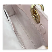 Lady D-Joy Small Pink Top Handle Bag in Lambskin, Gold hardware