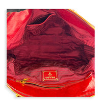 Bauletto Top Handle Bag Red in Patent Leather, Gold hardware