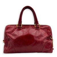 Bauletto Top Handle Bag Red in Patent Leather, Gold hardware
