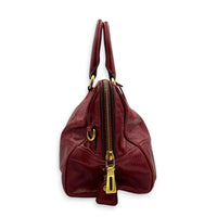 Bauletto Top Handle Bag Red in Patent Leather, Gold hardware
