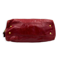 Bauletto Top Handle Bag Red in Patent Leather, Gold hardware
