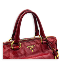 Bauletto Top Handle Bag Red in Patent Leather, Gold hardware