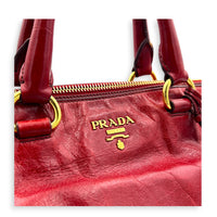 Bauletto Top Handle Bag Red in Patent Leather, Gold hardware