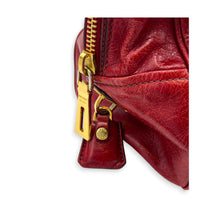 Bauletto Top Handle Bag Red in Patent Leather, Gold hardware