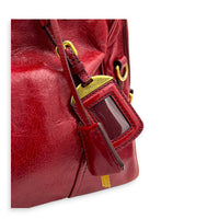 Bauletto Top Handle Bag Red in Patent Leather, Gold hardware