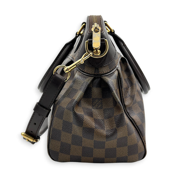 Trevi Brown Top Handle Bag in, Gold hardware