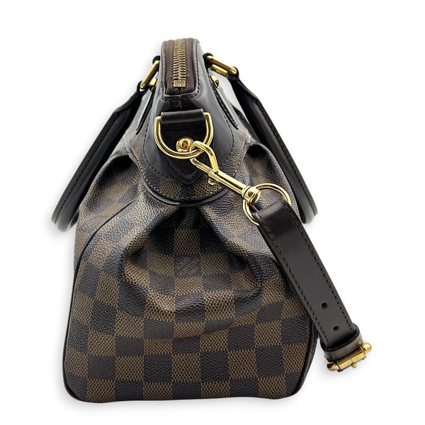 Trevi Brown Top Handle Bag in, Gold hardware