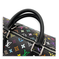 Keepall Duffle Bag 5- Black Multicolor x Takashi Murakami in Coated Canvas, Silver hardware
