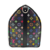 Keepall Duffle Bag 5- Black Multicolor x Takashi Murakami in Coated Canvas, Silver hardware