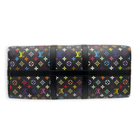 Keepall Duffle Bag 5- Black Multicolor x Takashi Murakami in Coated Canvas, Silver hardware