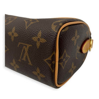 Speedy Top Handle Bag Nano  Brown in Monogram Coated Canvas, Gold hardware