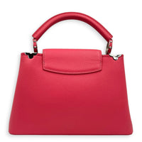 Capucines Top Handle Bag BB Pink in Taurillon Leather, Silver hardware