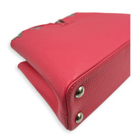 Capucines Top Handle Bag BB Pink in Taurillon Leather, Silver hardware