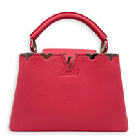 Capucines Top Handle Bag BB Pink in Taurillon Leather, Silver hardware