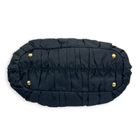 Gaufre Shoulder Bag Black in Nylon, Gold hardware