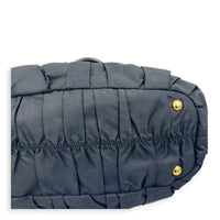 Gaufre Shoulder Bag Black in Nylon, Gold hardware