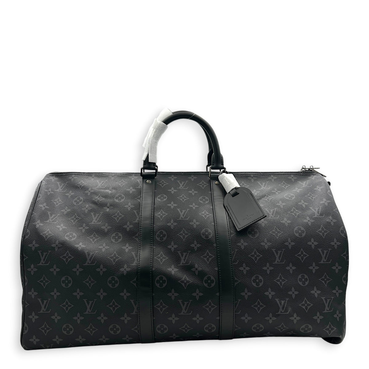 Keepall Duffle Bag 55 Monogram Eclipse in Monogram Coated Canvas, Silver hardware