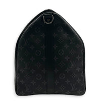 Keepall Duffle Bag 55 Monogram Eclipse in Monogram Coated Canvas, Silver hardware