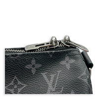 Keepall Duffle Bag 55 Monogram Eclipse in Monogram Coated Canvas, Silver hardware