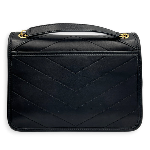 Niki Baby Black Shoulder Bag in Lambskin, Monochrome hardware