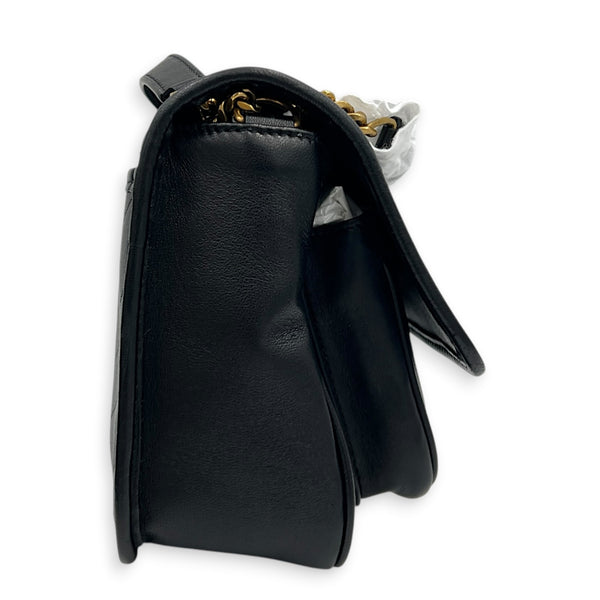 Niki Baby Black Shoulder Bag in Lambskin, Monochrome hardware