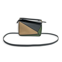 Puzzle Crossbody Bag Mini Multi-colour in Calfskin, Gold hardware