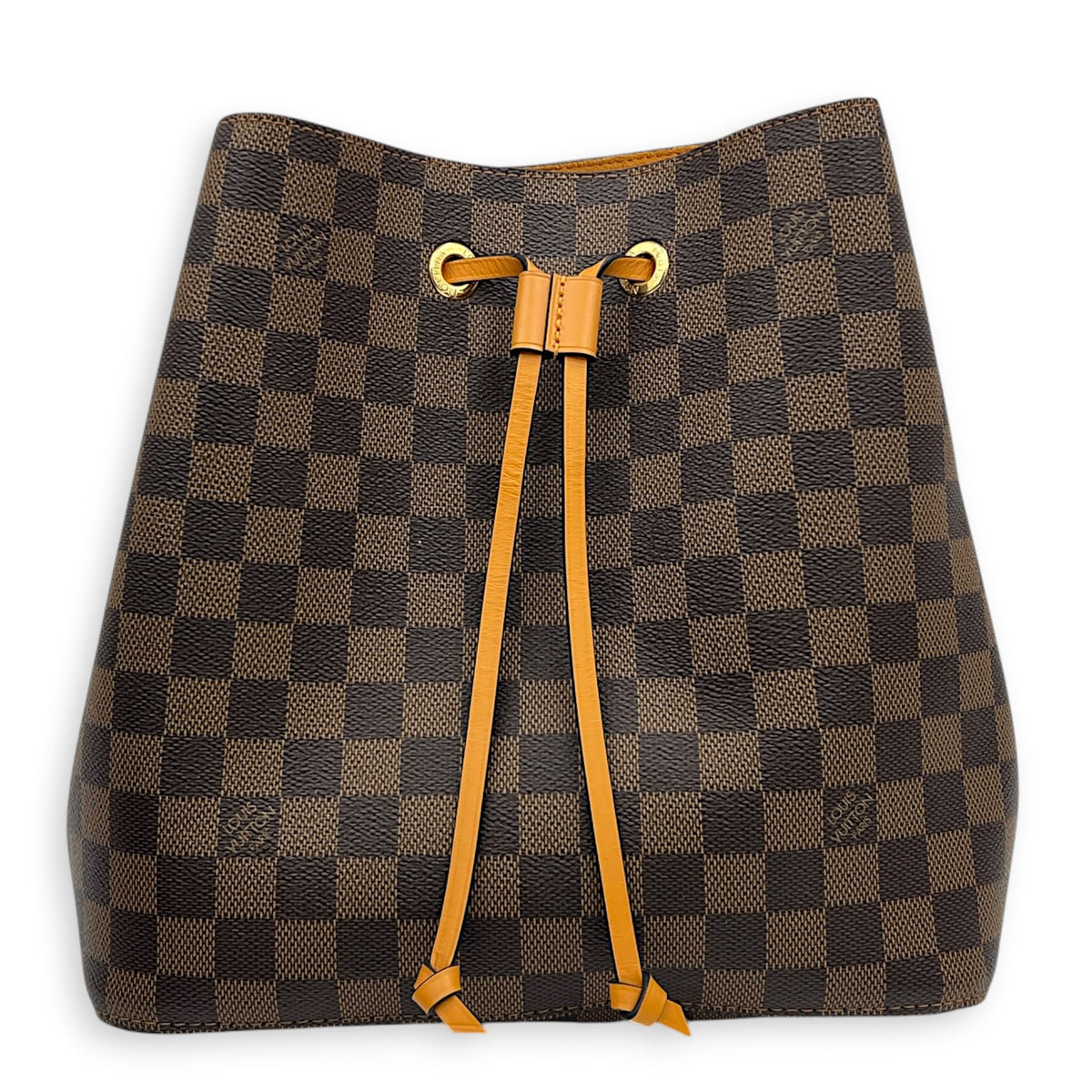 NeoNoe Bucket Bag MM Brown in Coated Canvas, Gold hardware