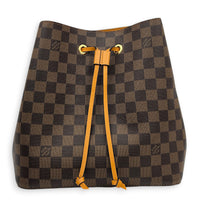 NeoNoe Bucket Bag MM Brown in Coated Canvas, Gold hardware