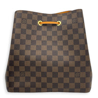 NeoNoe Bucket Bag MM Brown in Coated Canvas, Gold hardware
