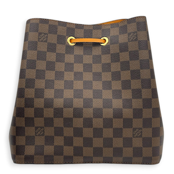 NeoNoe Bucket Bag MM Brown in Coated Canvas, Gold hardware