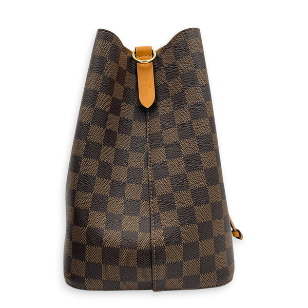 NeoNoe Bucket Bag MM Brown in Coated Canvas, Gold hardware
