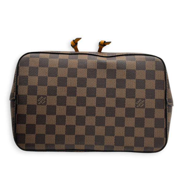 NeoNoe Bucket Bag MM Brown in Coated Canvas, Gold hardware