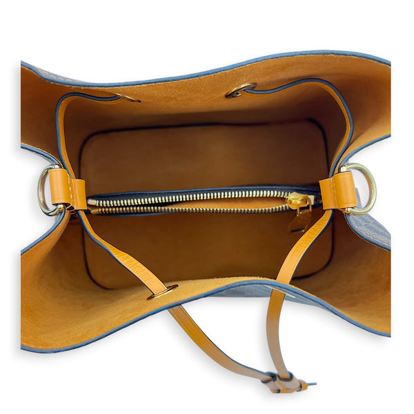 NeoNoe Bucket Bag MM Brown in Coated Canvas, Gold hardware